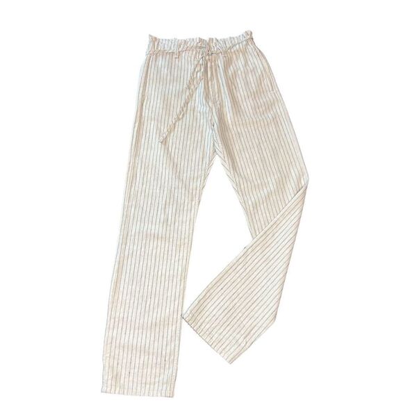 Rag & Bone Tie Straight Leg Pant in Natural w/ Blue Stripes NWT Size 27 - Picture 8 of 15